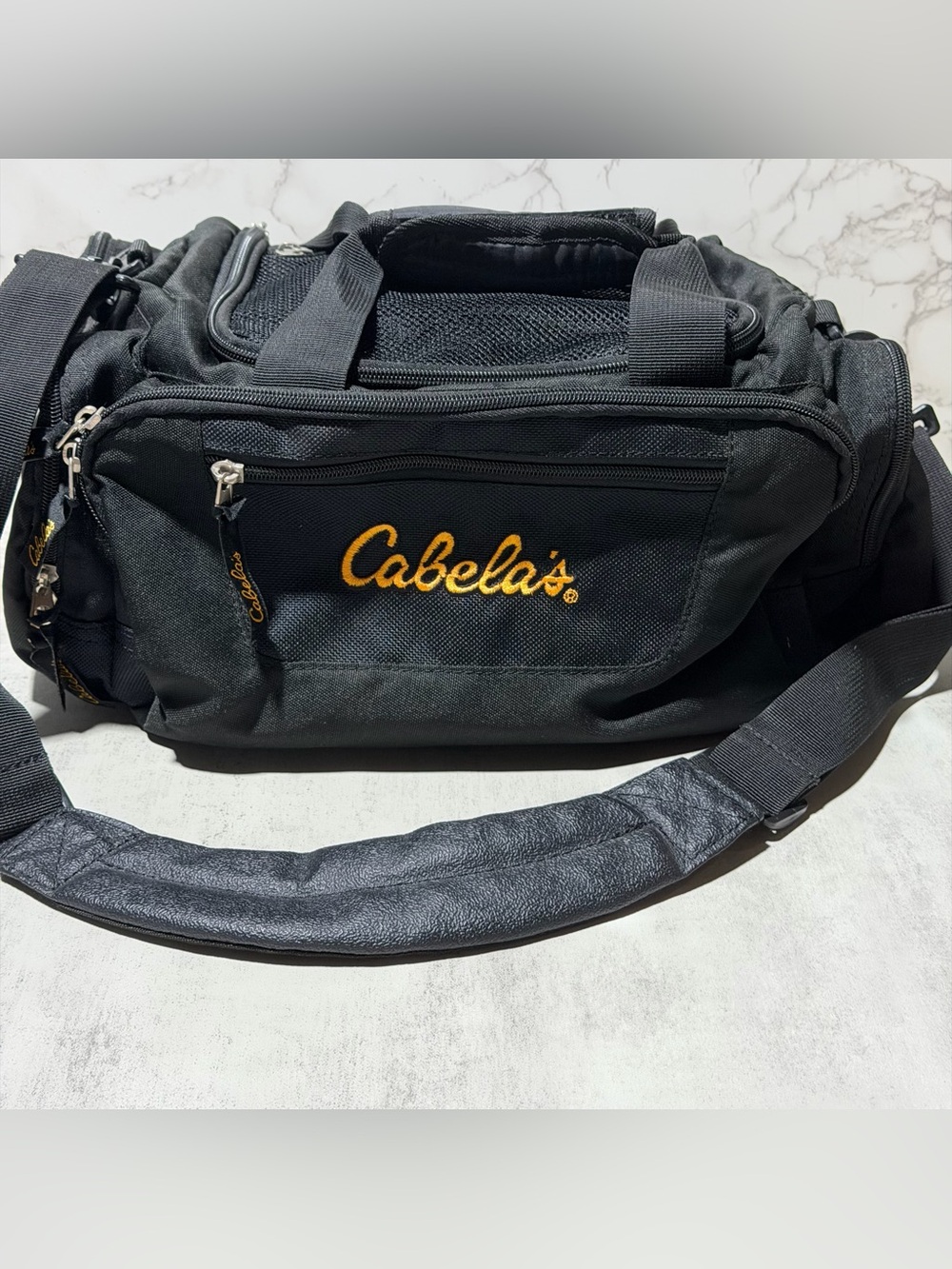 Cabela's Blacksmall Carry Duffle Bag w/ Shoulder Strap. Fishing hunting camping